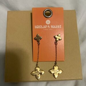 Gold University of Texas Drop Earrings